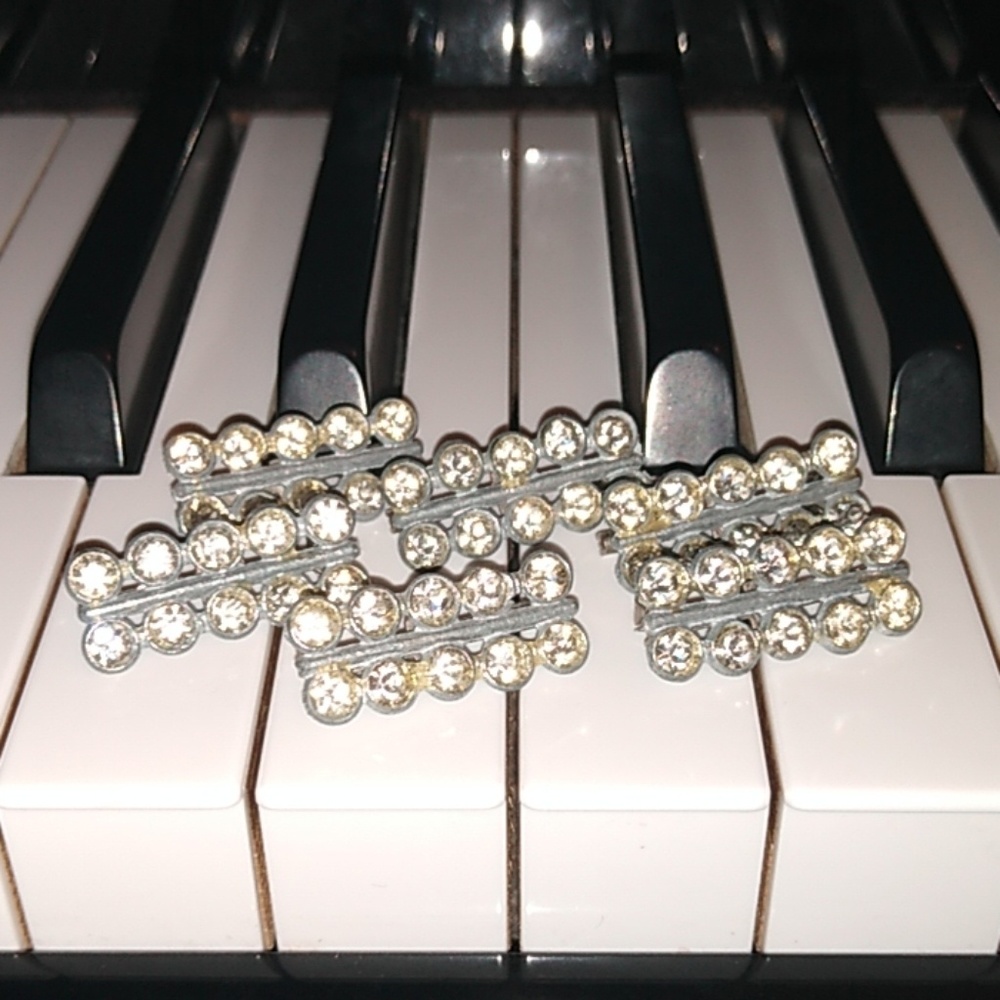 Vintage set of six rhinestone pins